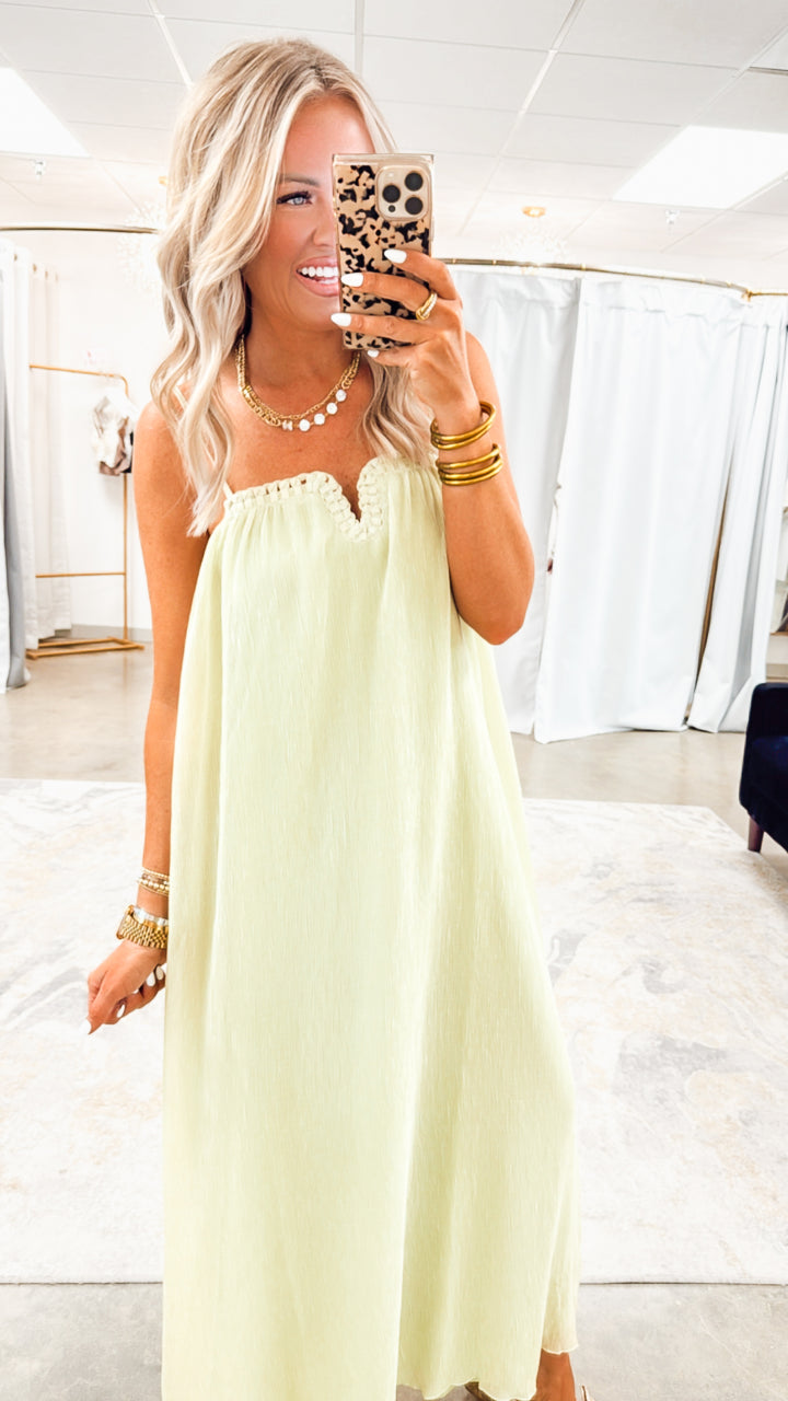 Summer Breeze Midi Dress-Pistachio