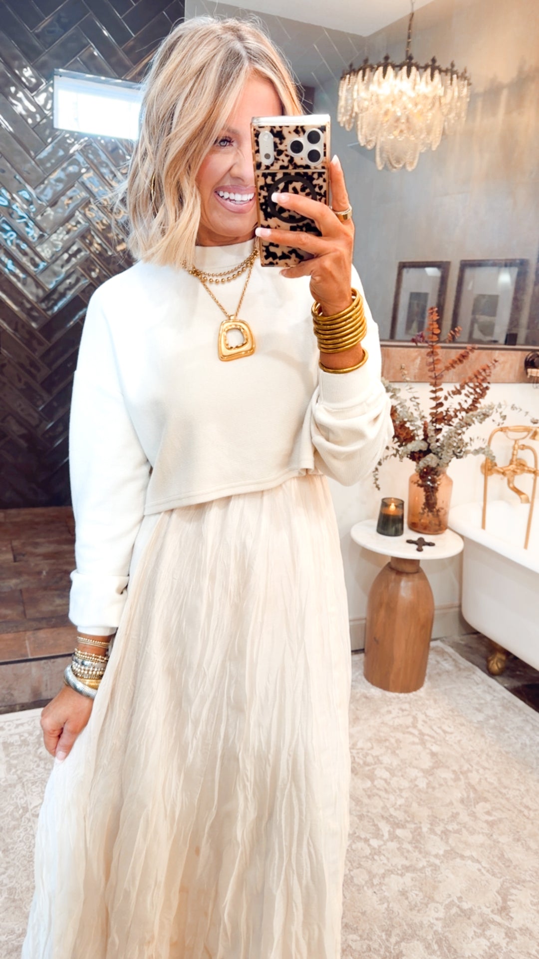 Millie Midi Skirt-Pearl