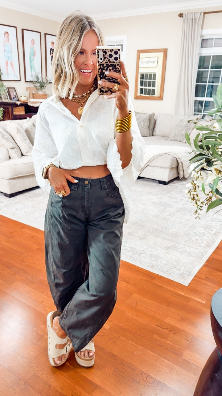 Jade Wide Leg Pintuck Pants