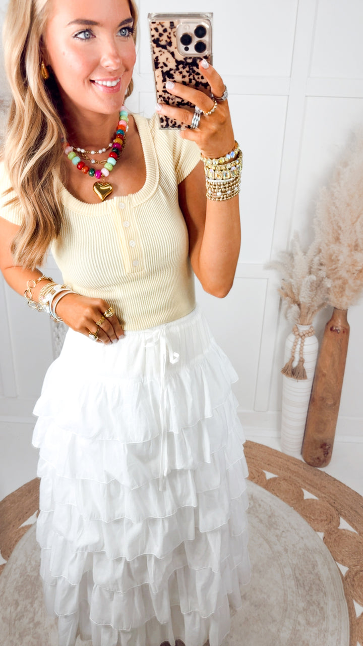 The Madison Ribbed Top-Butter