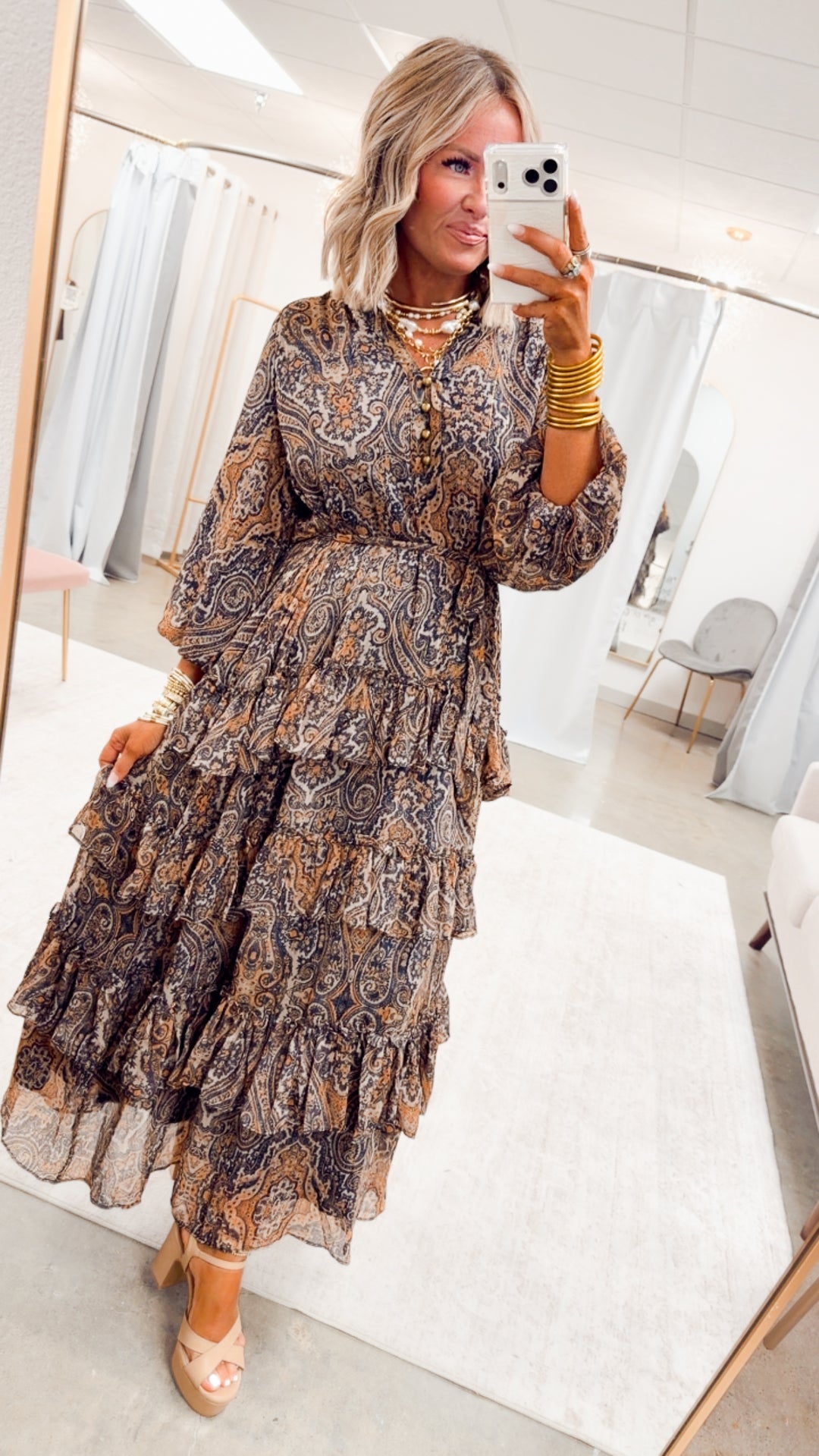 The Adeline Paisley Print Dress