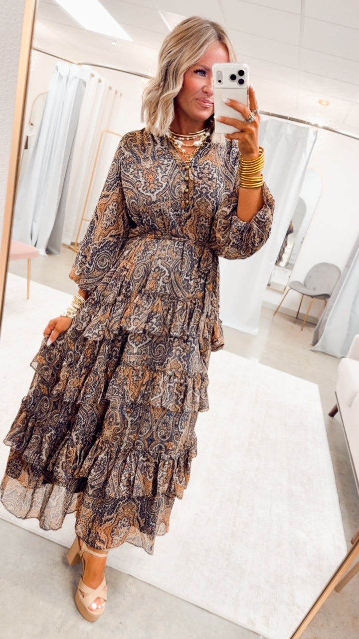 The Adeline Paisley Print Dress