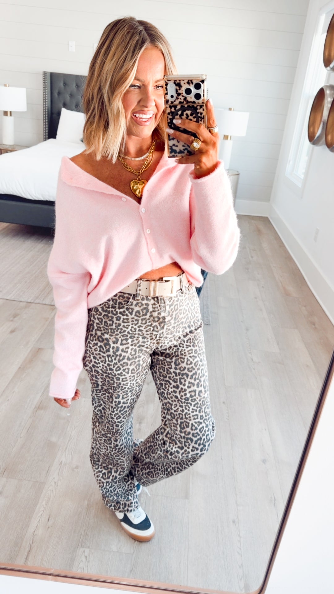 Leopard High Rise Dad Jean