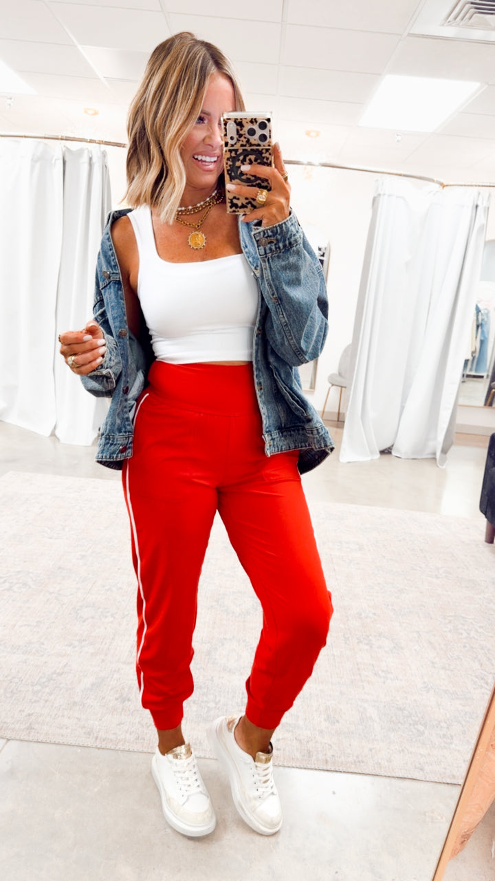 The Butter Flex Joggers-Red