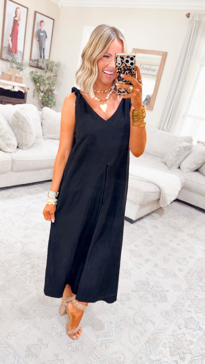 Effortless Knot-Strap Midi Dress