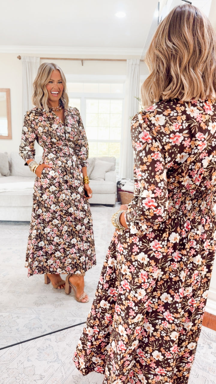 Fall Petal Midi Dress