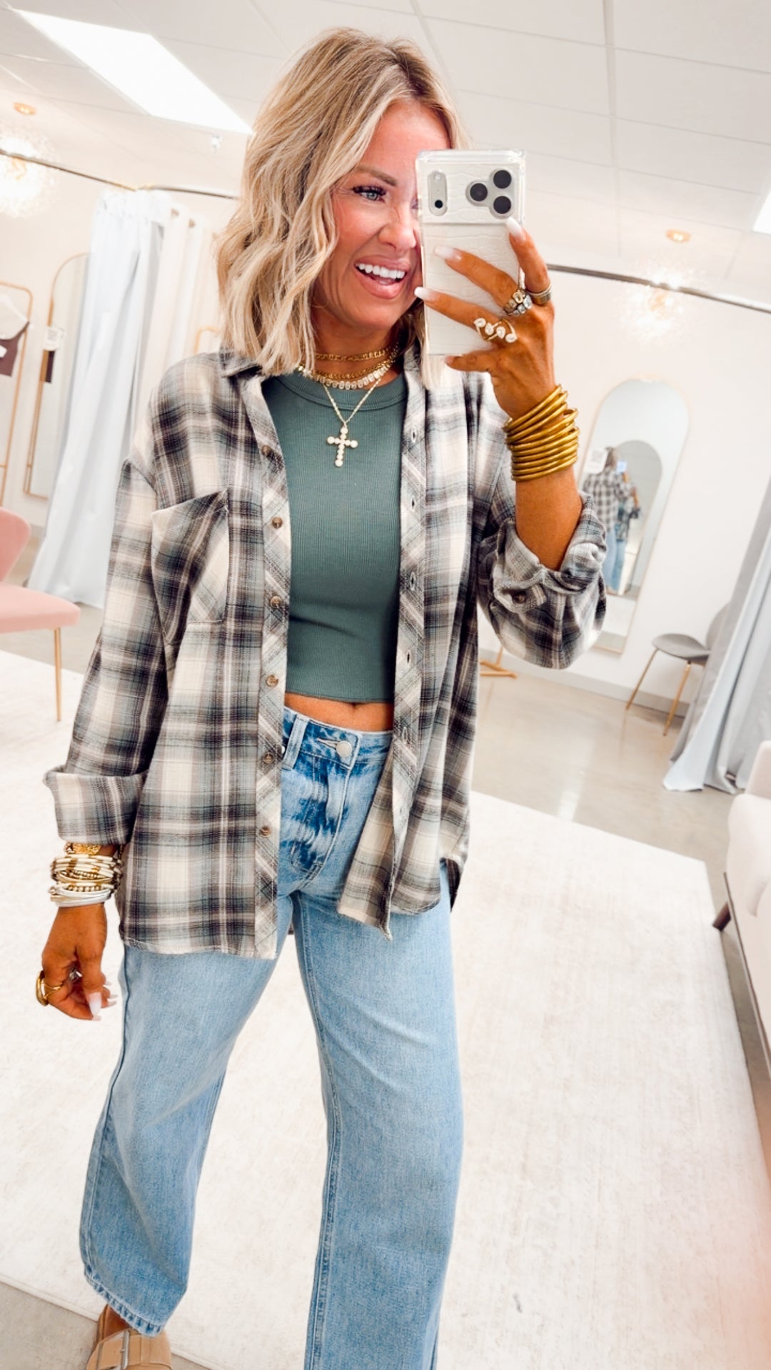 Petalwood Flannel Top