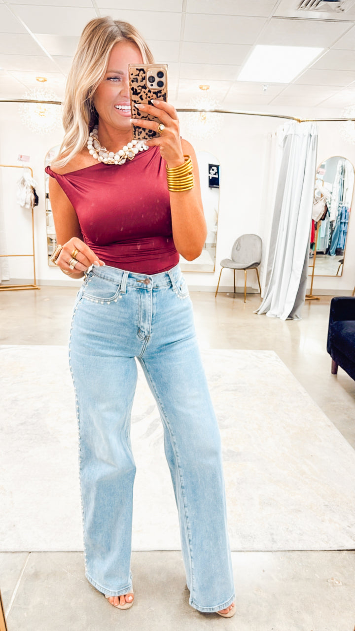 Nova Stud Wide Leg Jeans