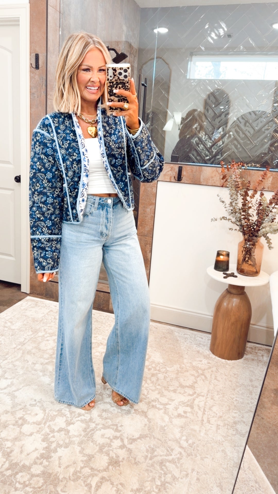 Floral Quilted Cropped Jacket