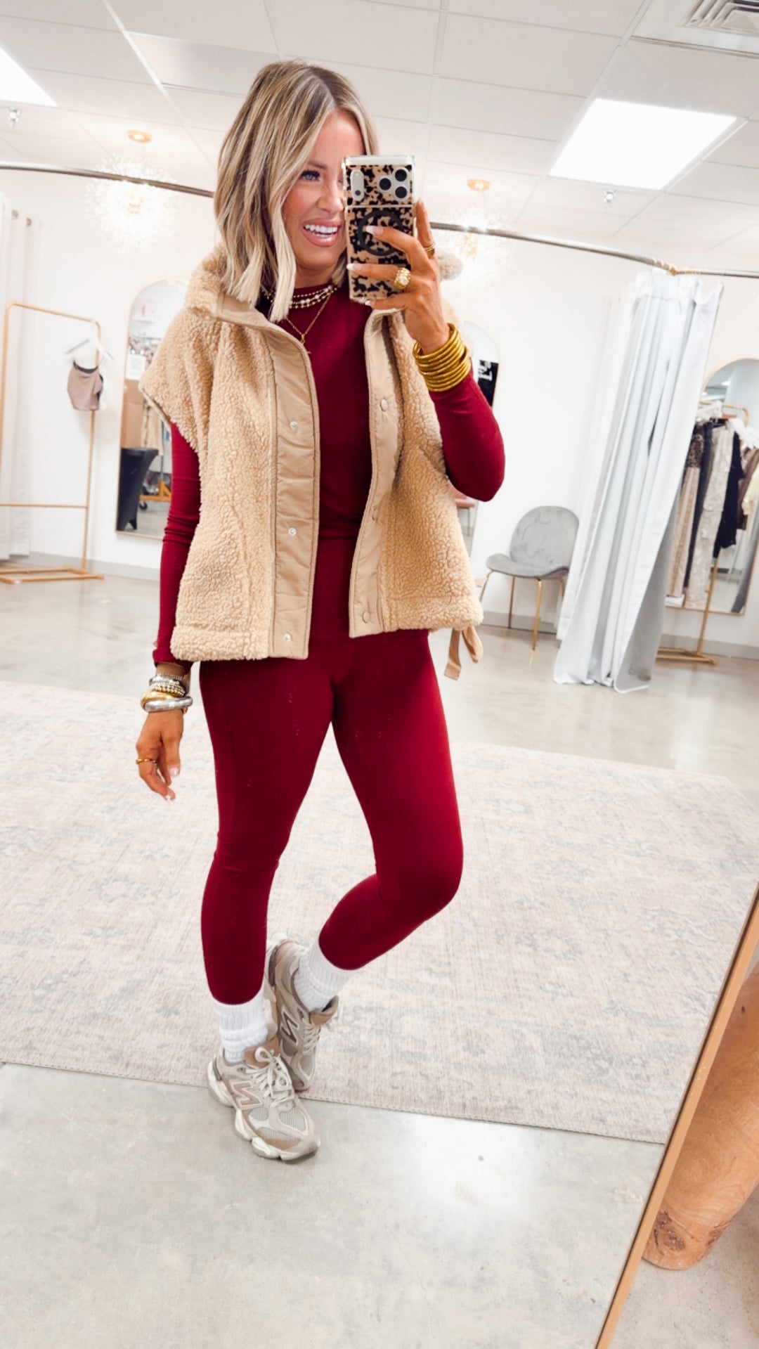 Laken Round Neck Top-Dark Burgundy