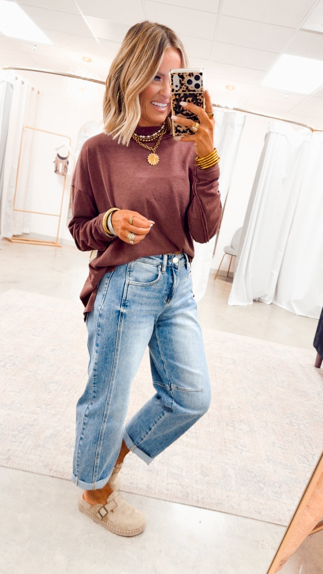 Chloe Mock Neck Pullover-Dk Cherry