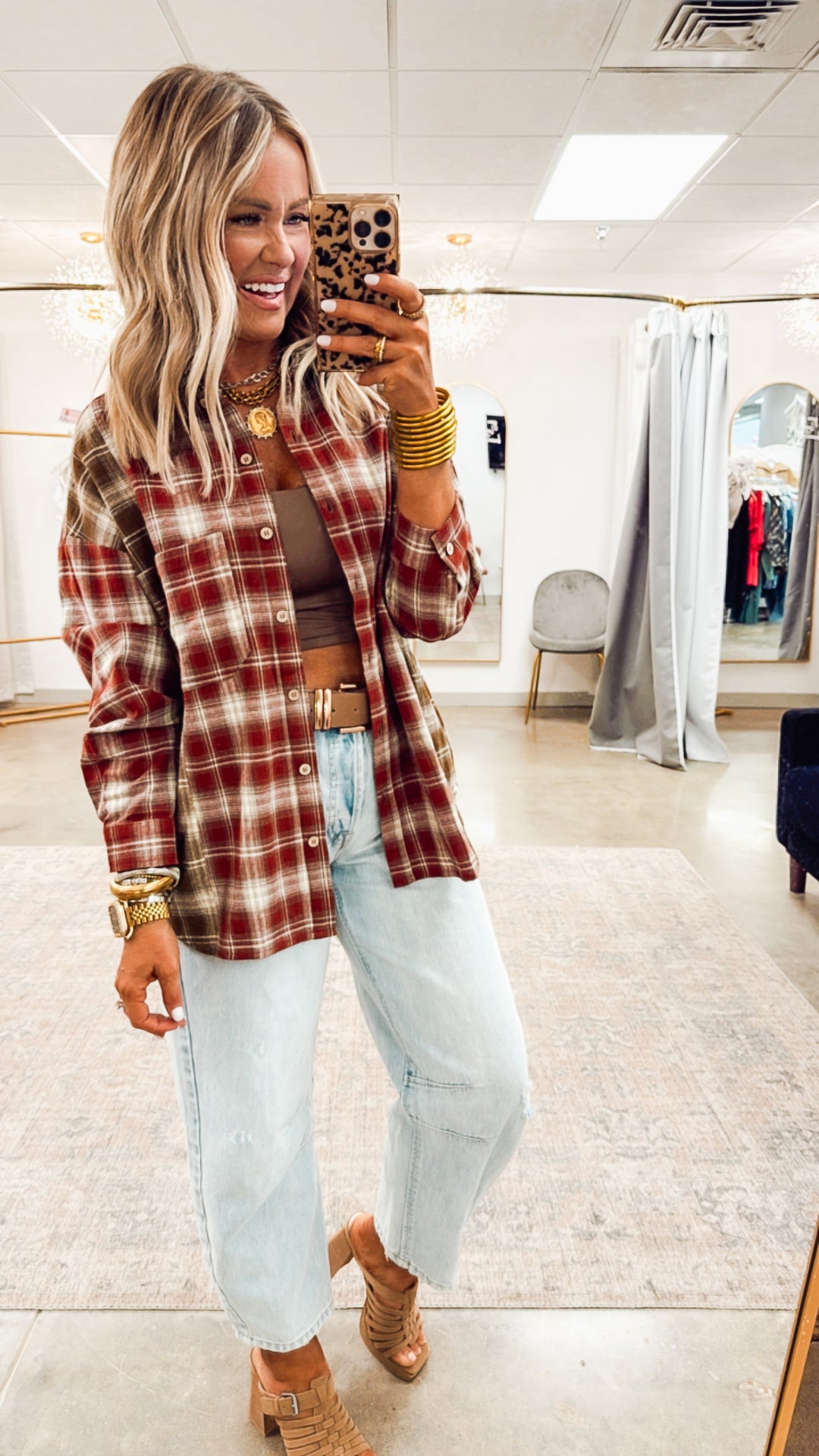 Harvest Plaid Flannel Top