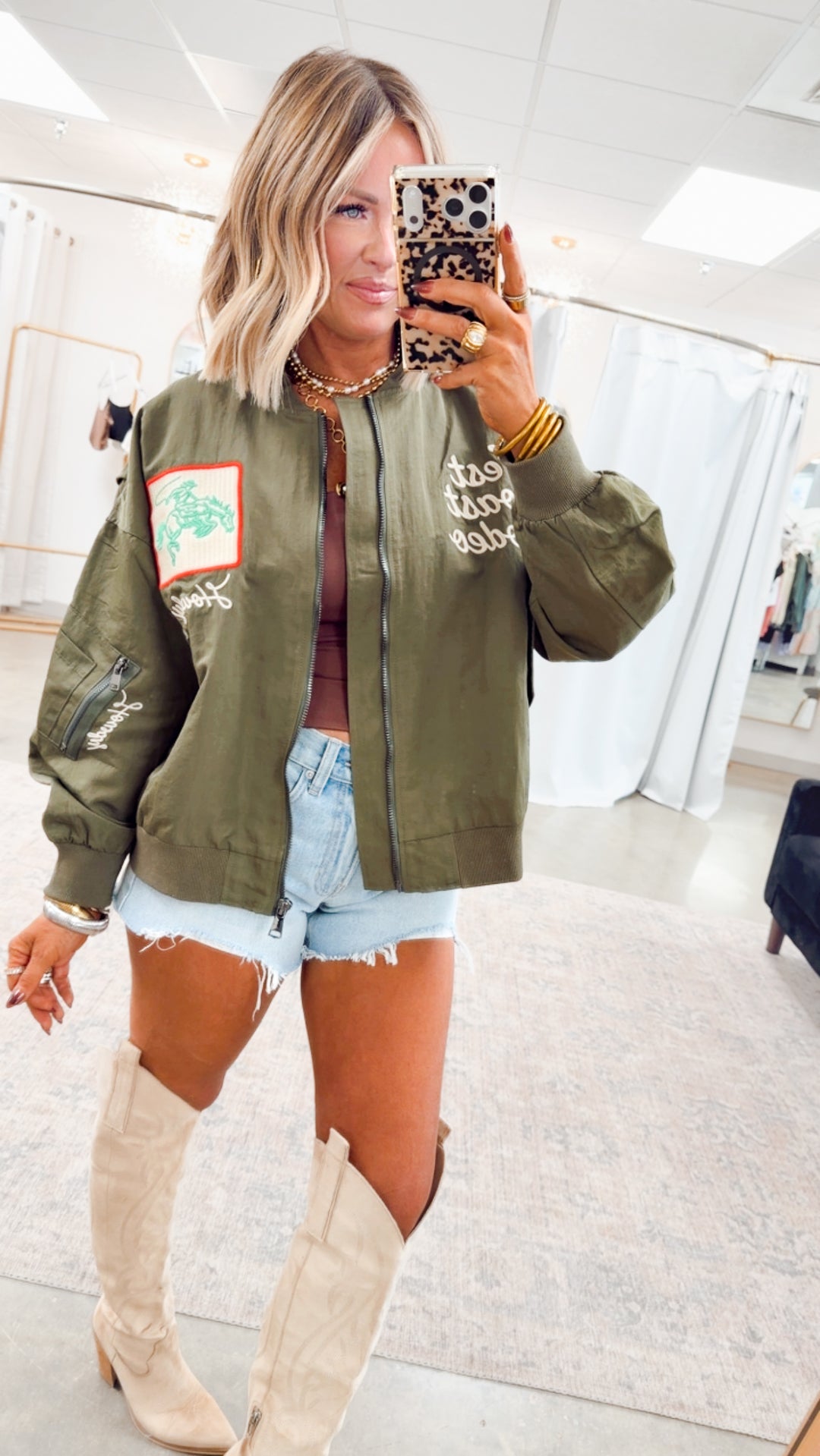 West League Bomber Jacket-Army Green