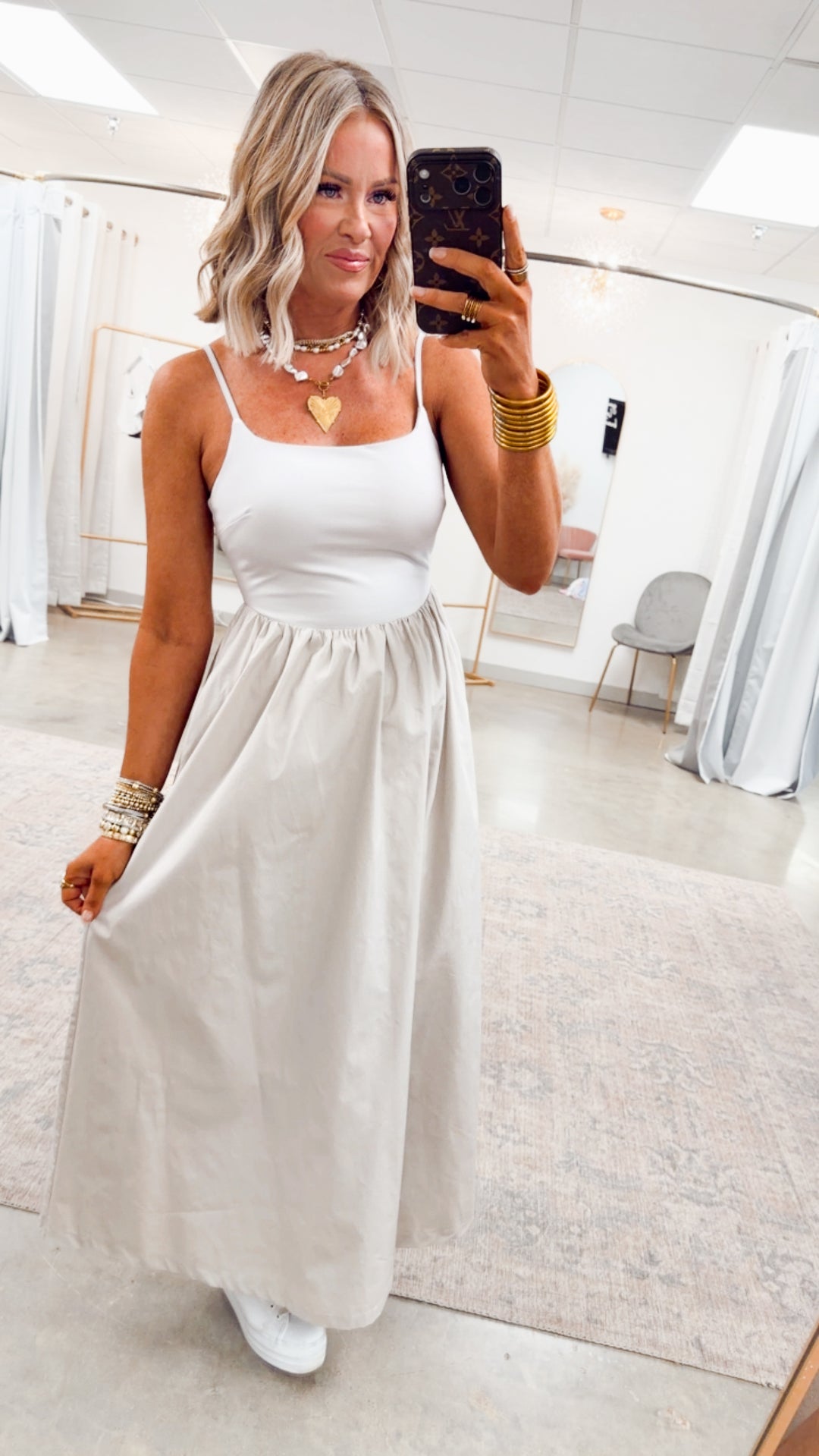 Everyday Elegance Midi Dress-Stone