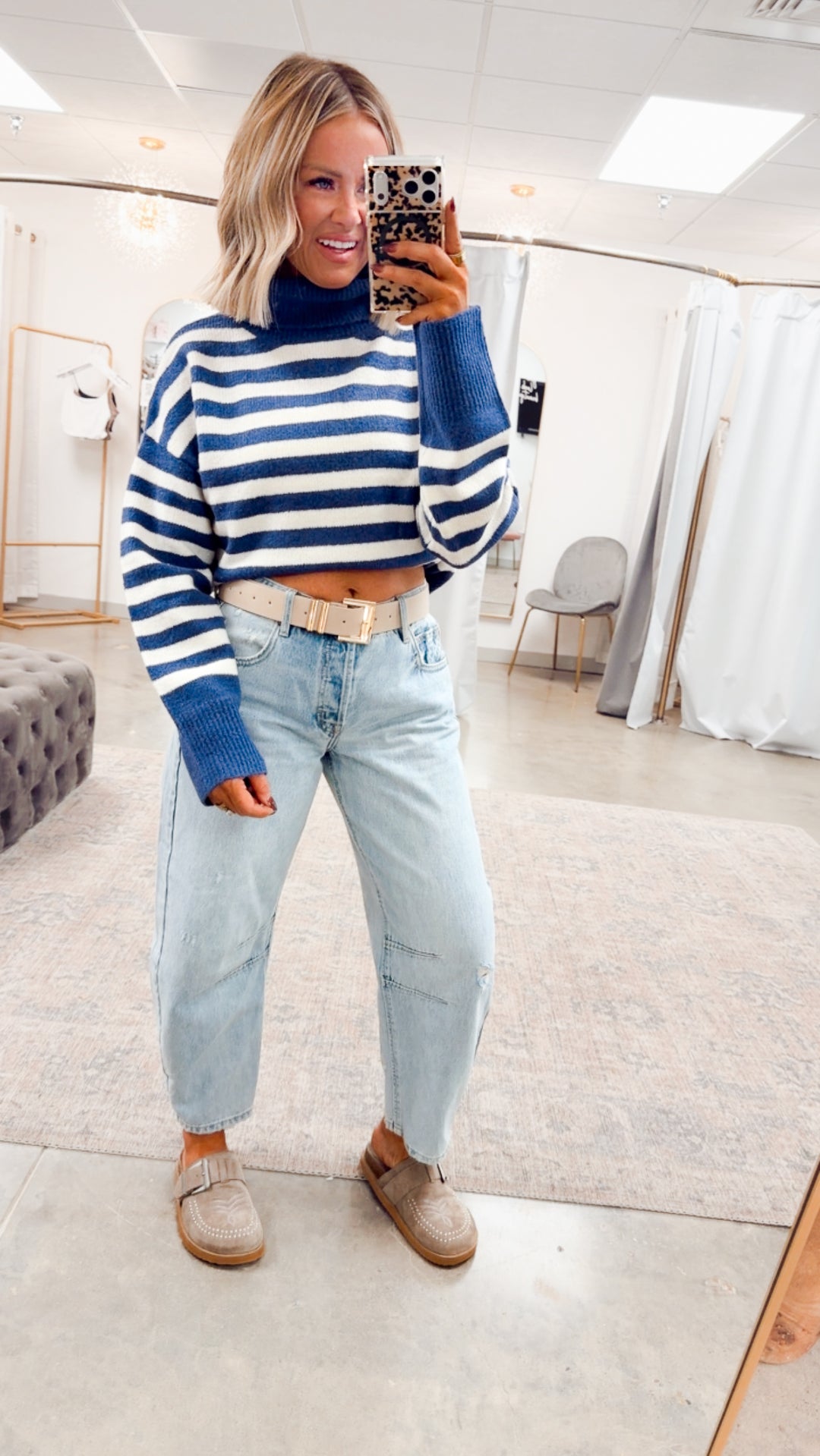 The Suri Sweater-Indigo/Cream