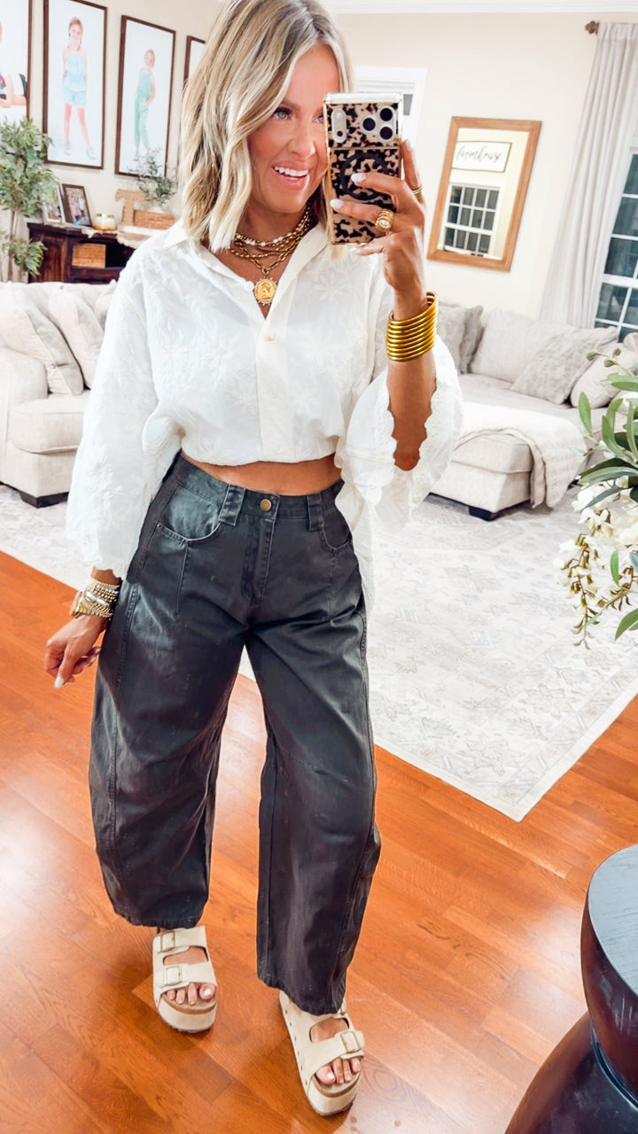 Jade Wide Leg Pintuck Pants