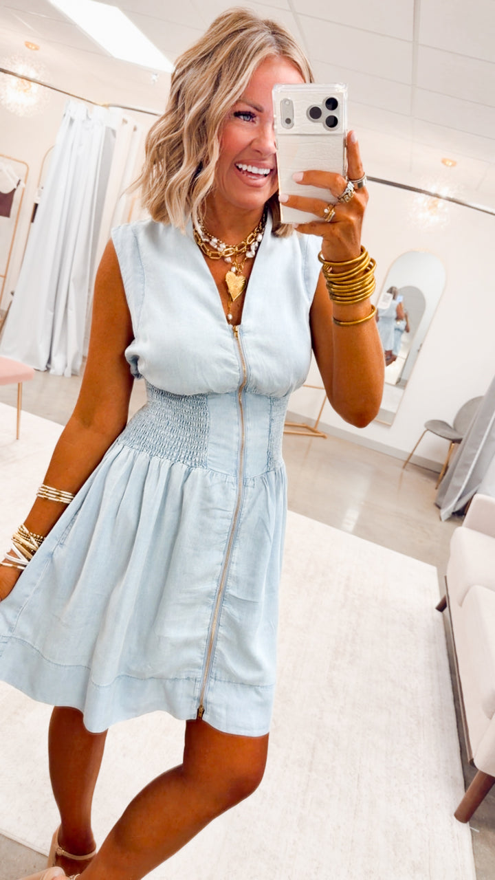 The Laramie Lane Dress-Lt Denim