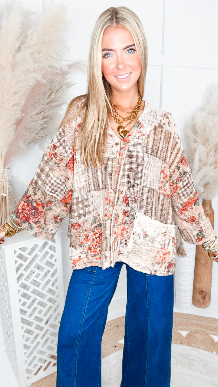 The Monet Hoodie Jacket Top-Mocha