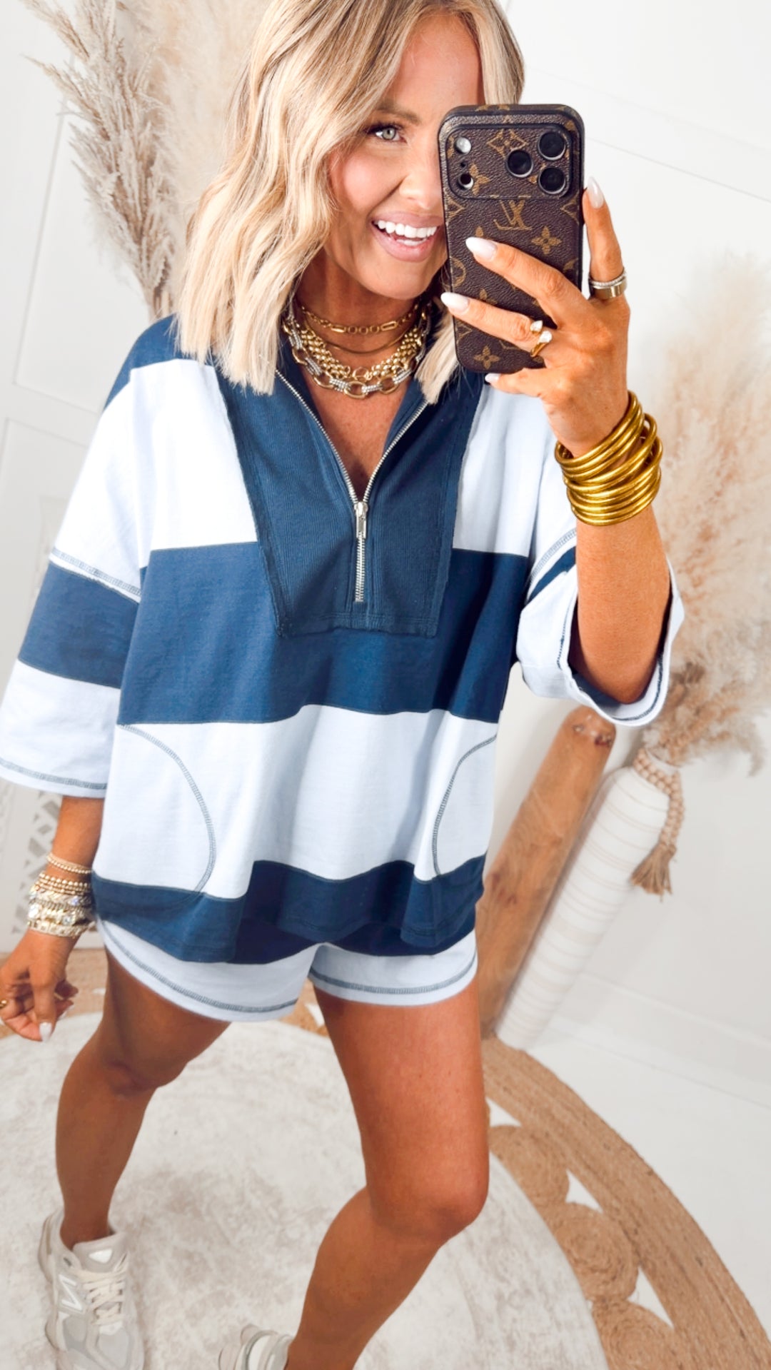 Seabound Pullover & Shorts Set-Midnight/Steel
