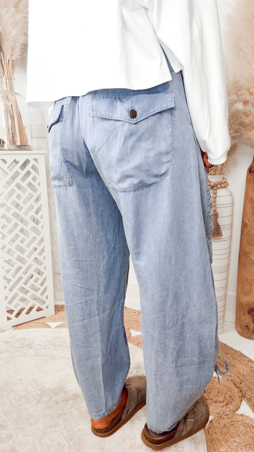The Outlander Cargo Pants-Denim Blue