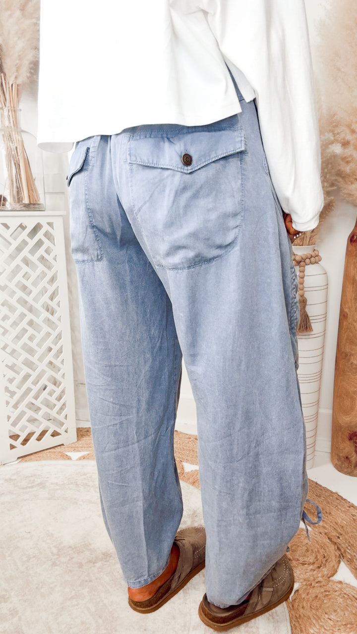 The Outlander Cargo Pants-Denim Blue