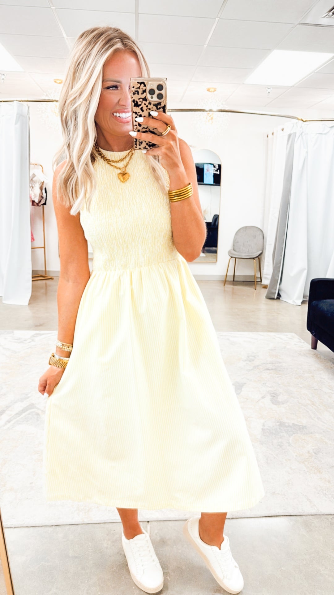 Springtide Midi Dress- Daisy/White