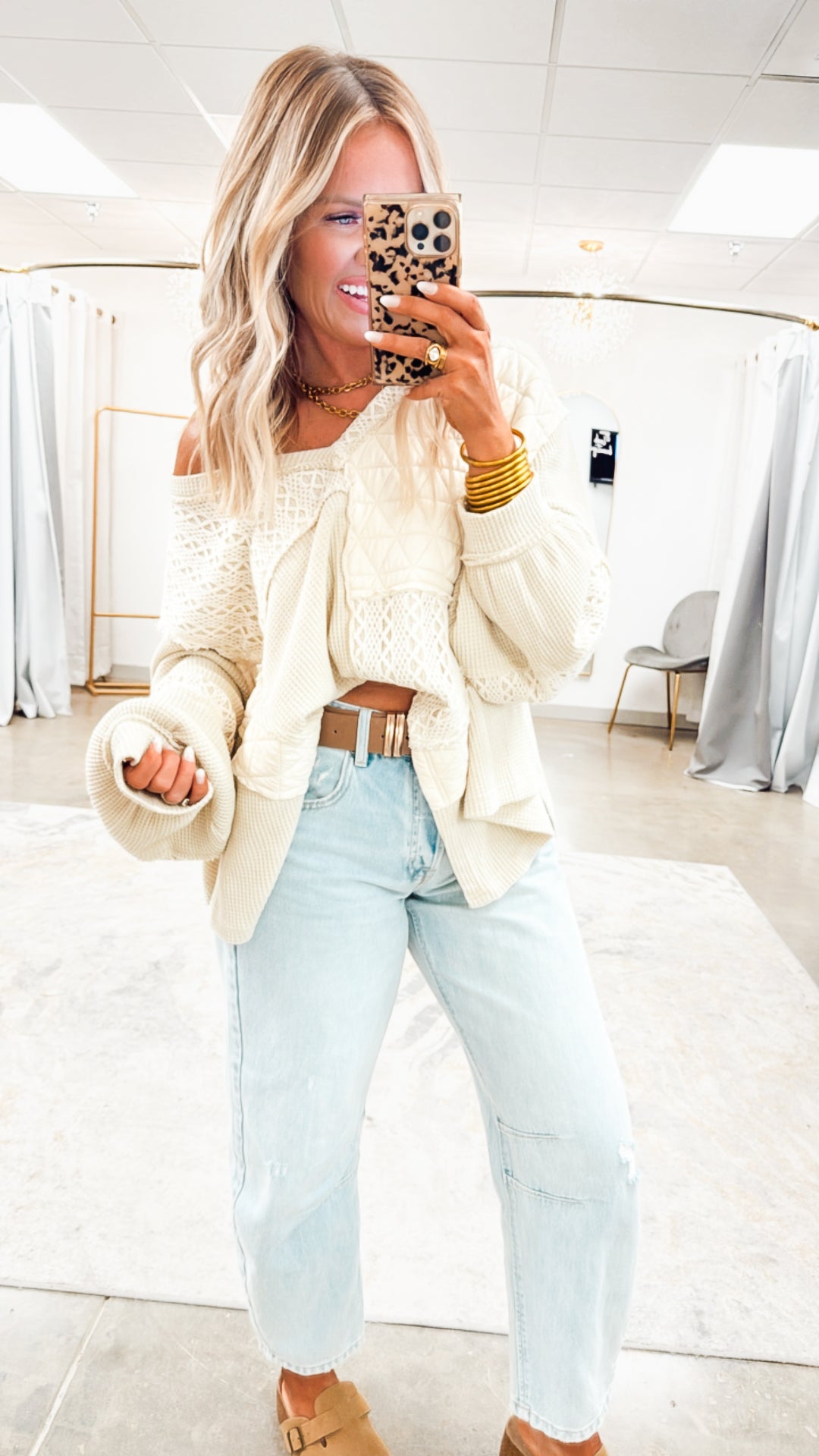 Indie Stitch Top-Oatmeal