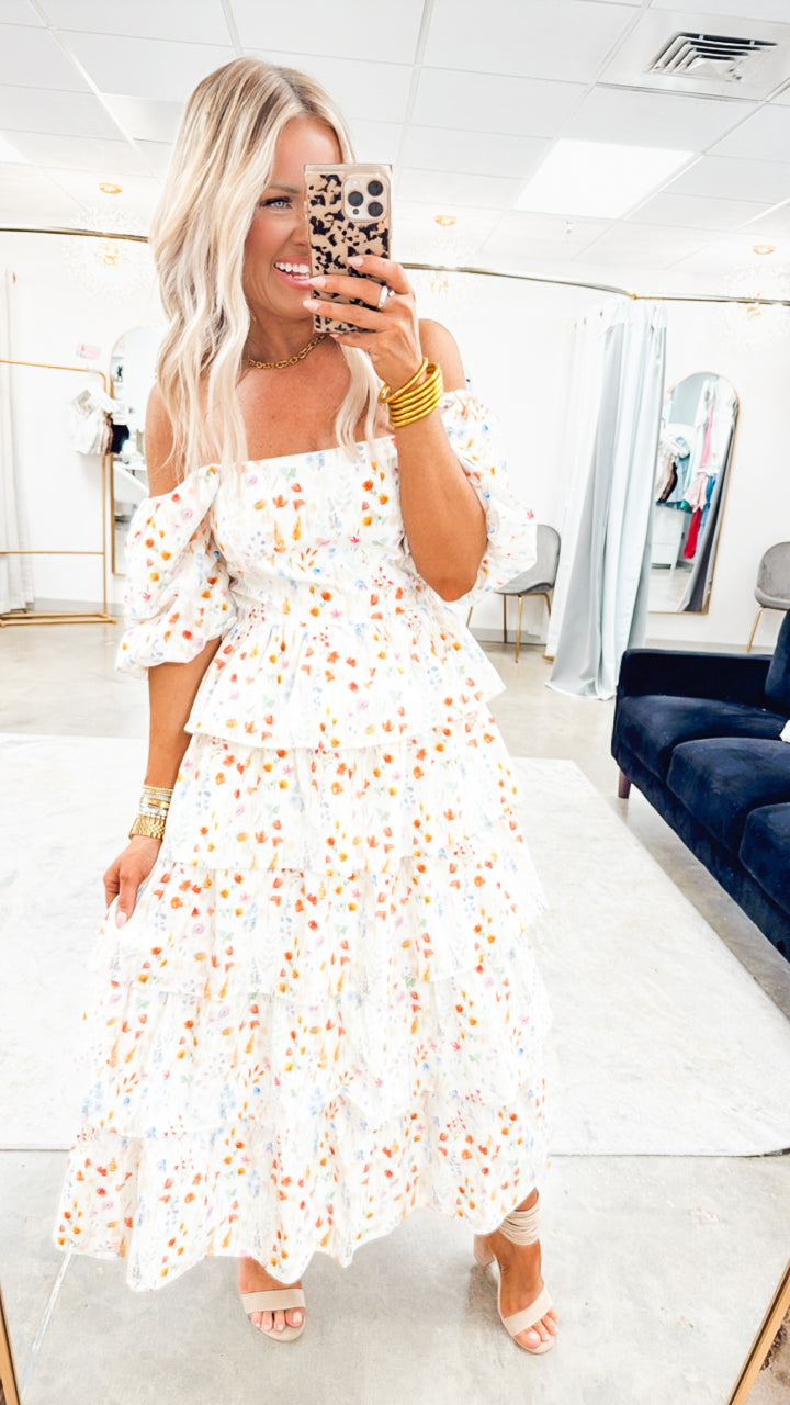 Magnolia Midi Dress- Ivory
