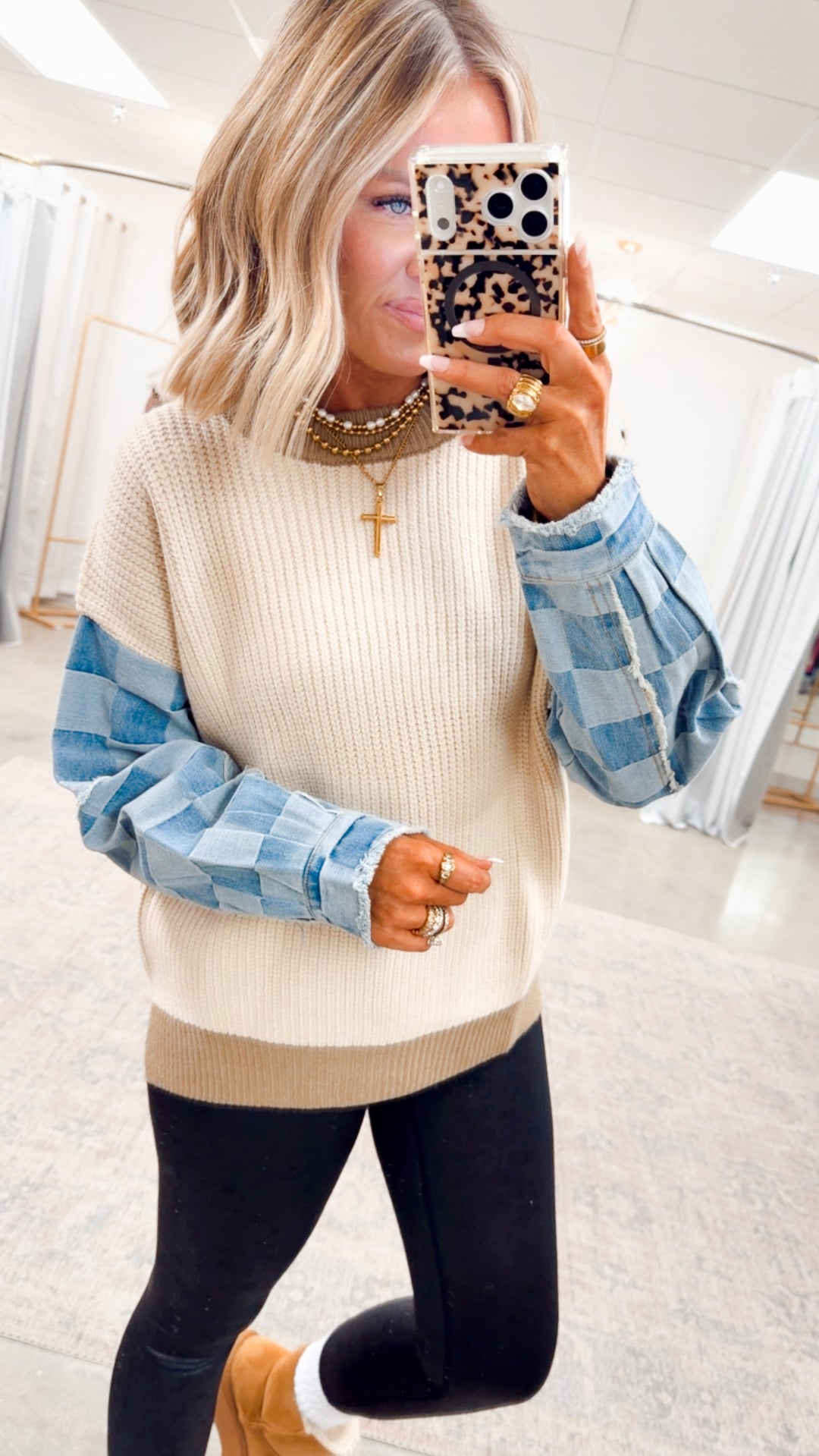 The Delaney Mixed Media Sweater