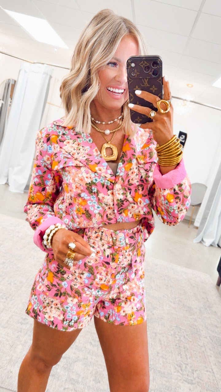 The Camellia Bloom Blazer Top