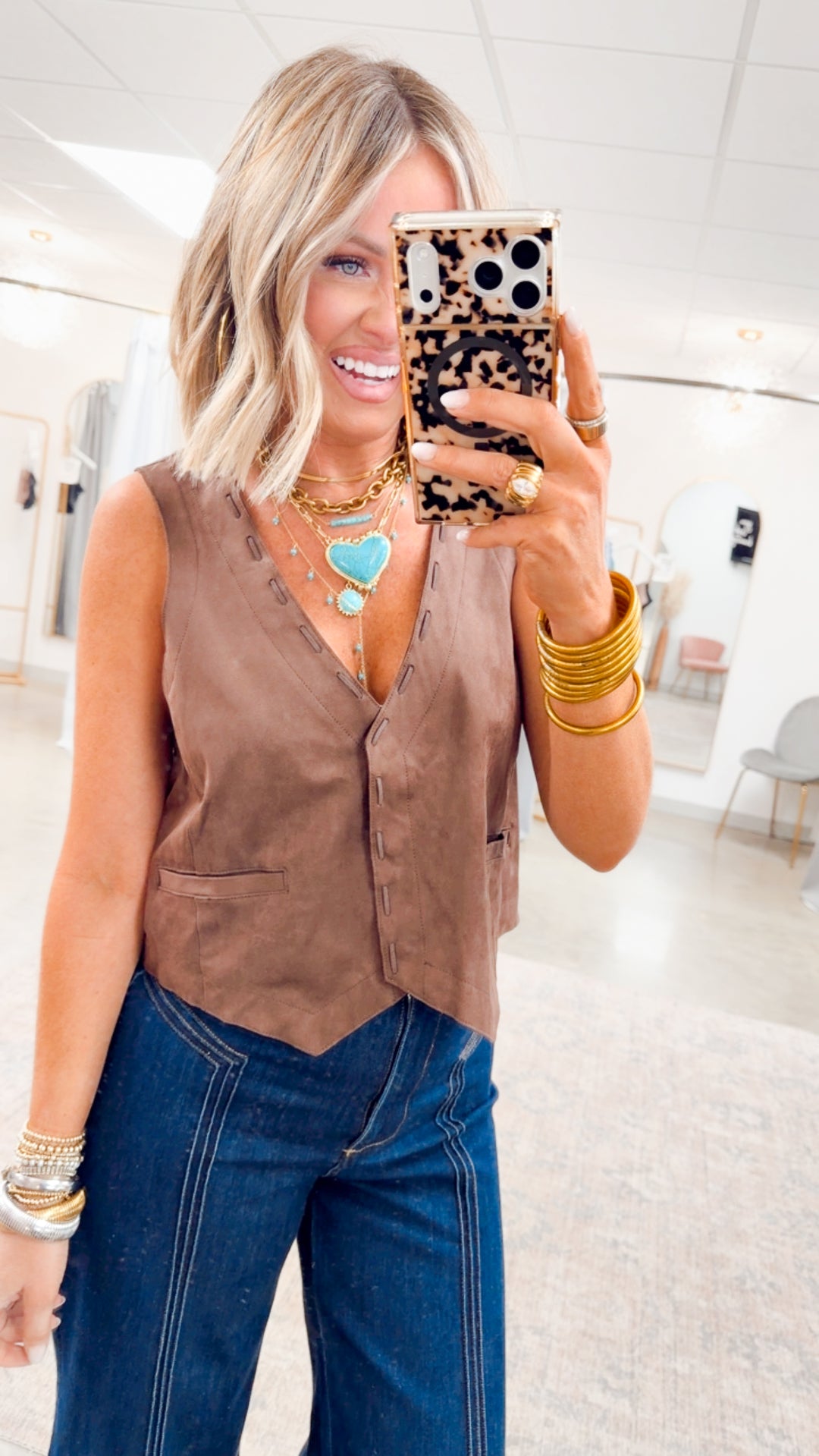 The Frontier Fancy Vest-Espresso