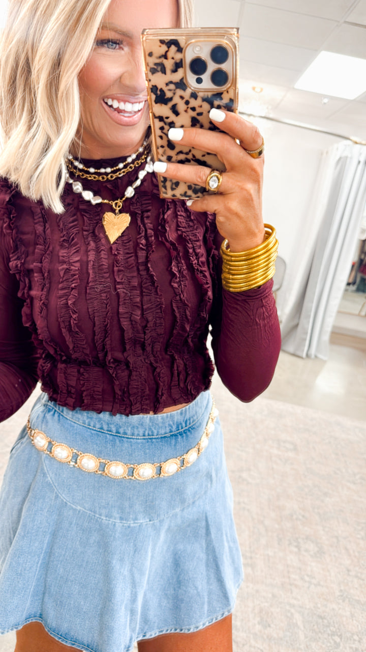 Metal Vintage Pearl Link Chain Belt