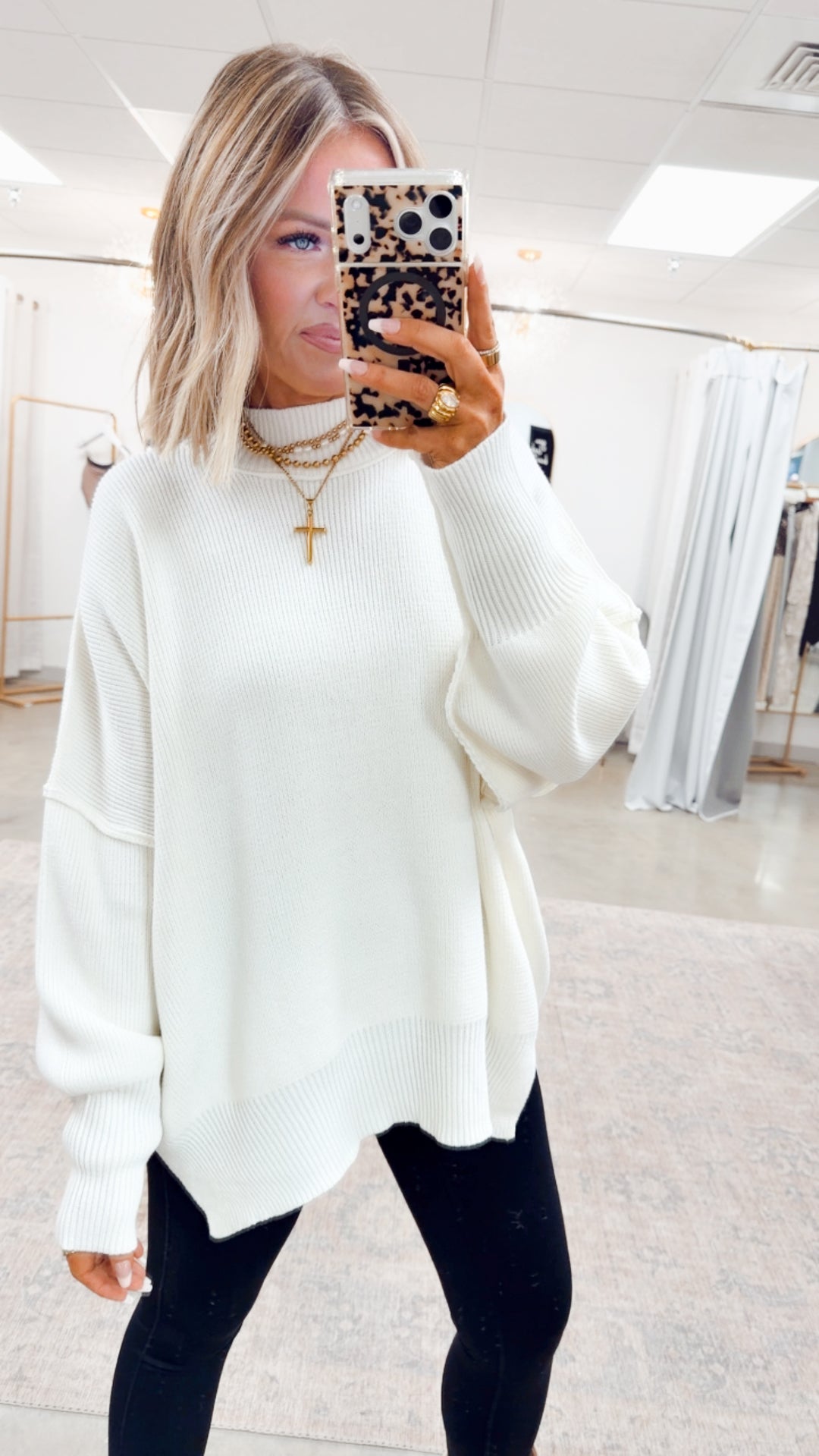 Ivory Chill Mock Neck Sweater