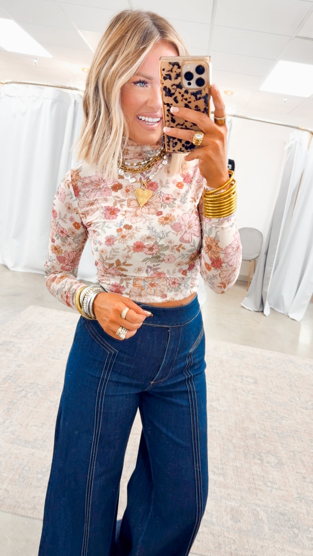 Meadow Lace Floral Mesh Top