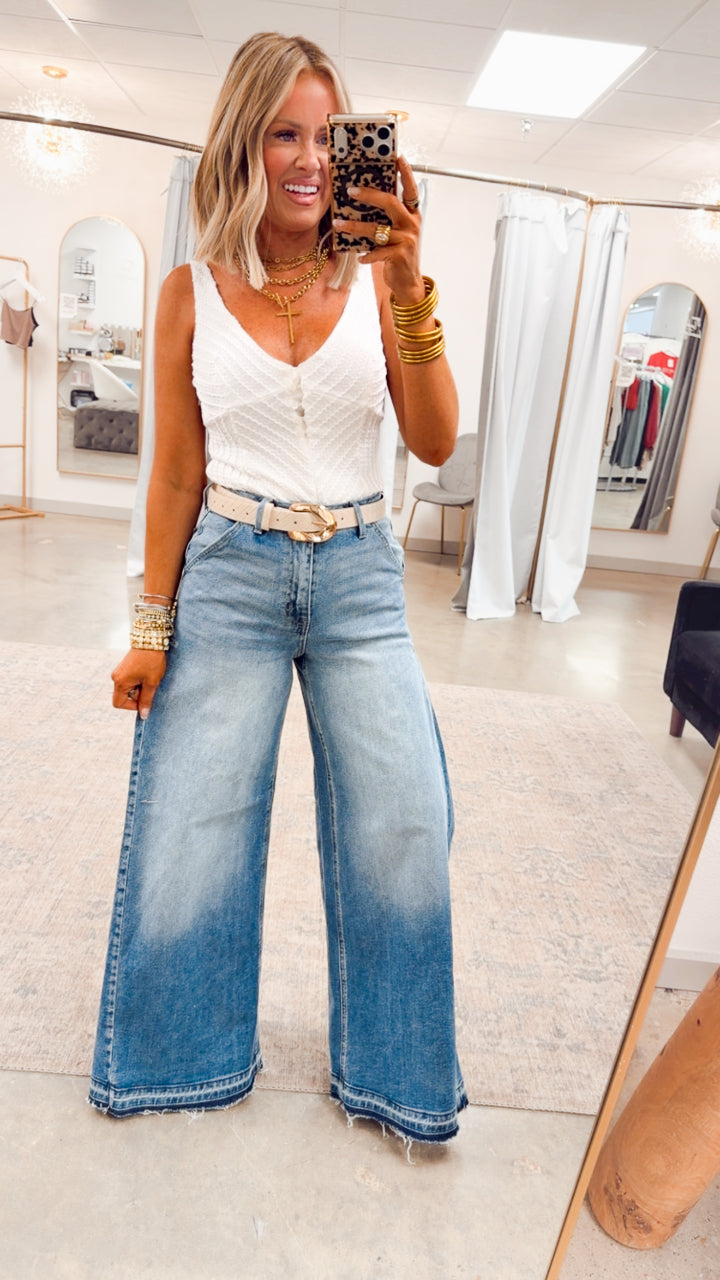 Gia V-Neck Bodysuit-White