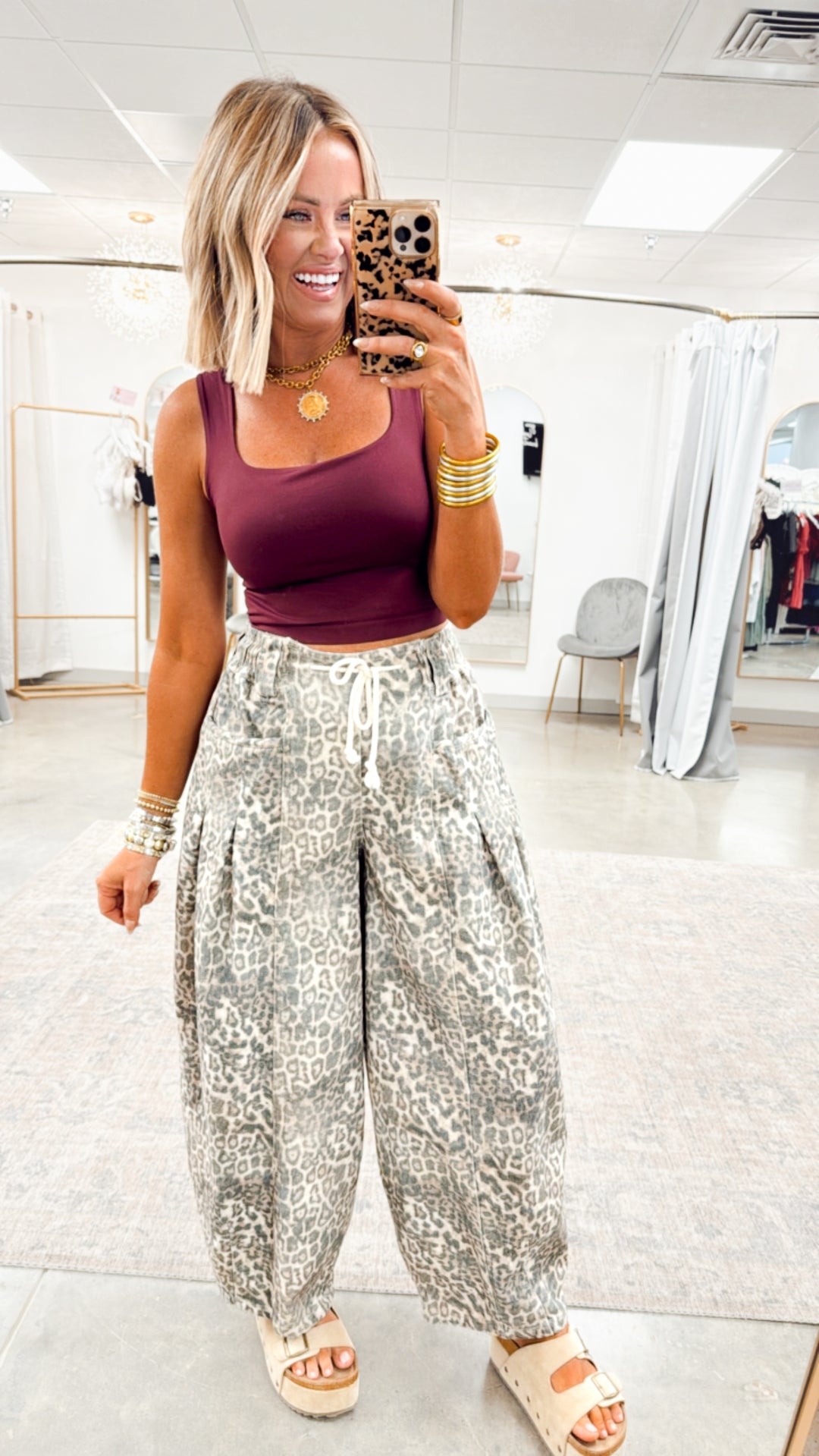 Stella Leopard Barrel Jeans