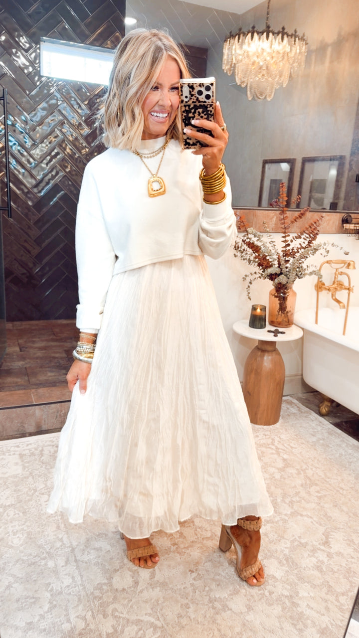 Millie Midi Skirt-Pearl