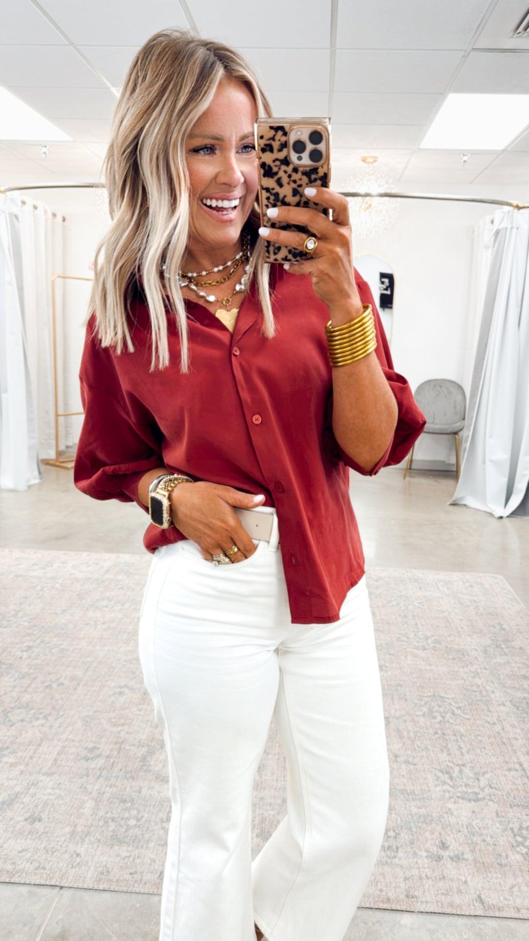 The Ava Puff Sleeve Blouse-Wine