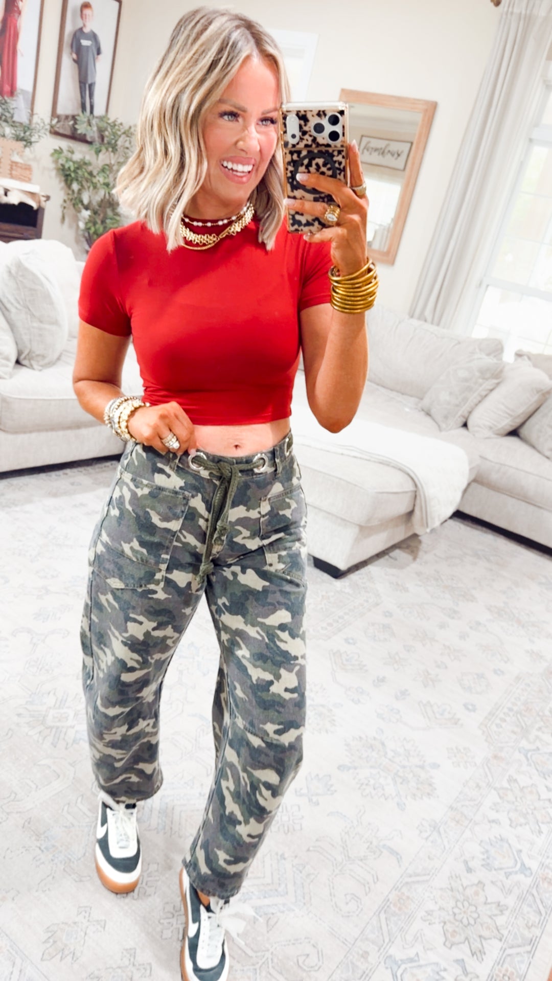 Soft Knit Jersey Crewneck Tee-Cherry