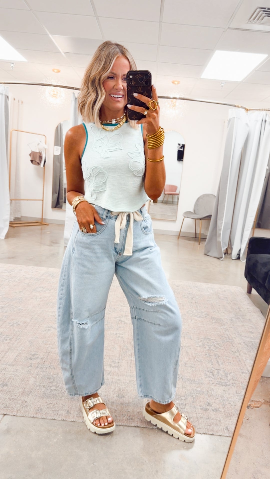 Sweet Stitch Tank-Pale Mint