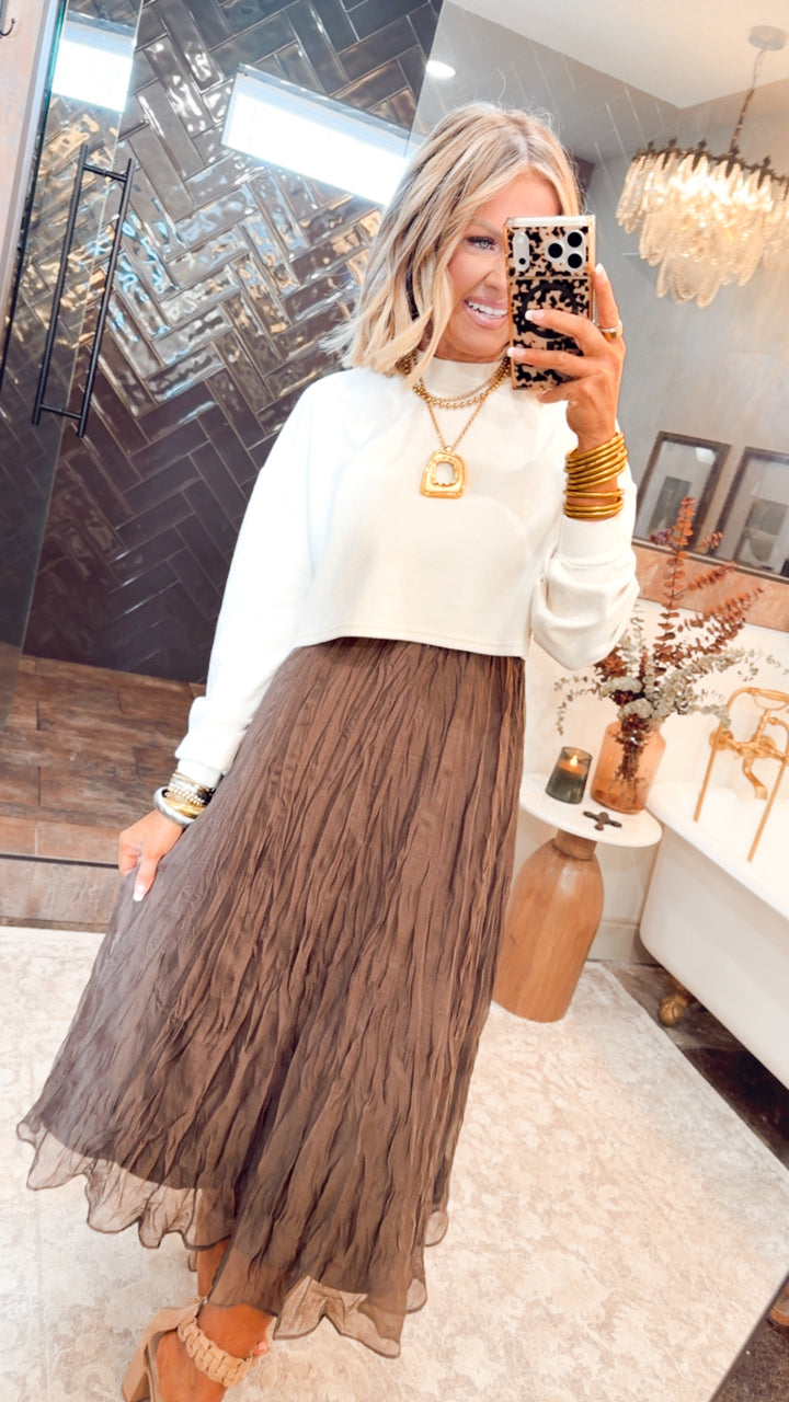 Millie Midi Skirt-Chocolate