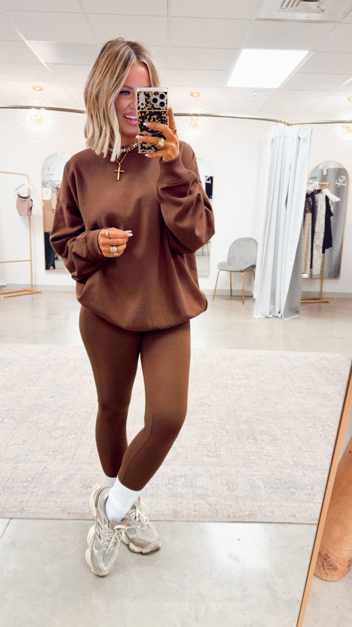 The Classic Crew Pullover-Brown