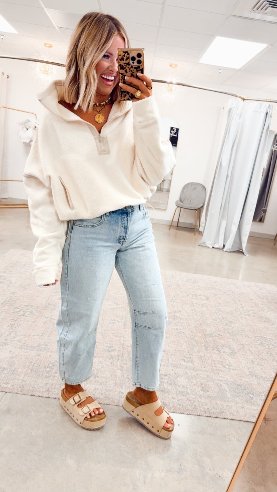 Demi Half-Zip Pullover Jacket-Ivory