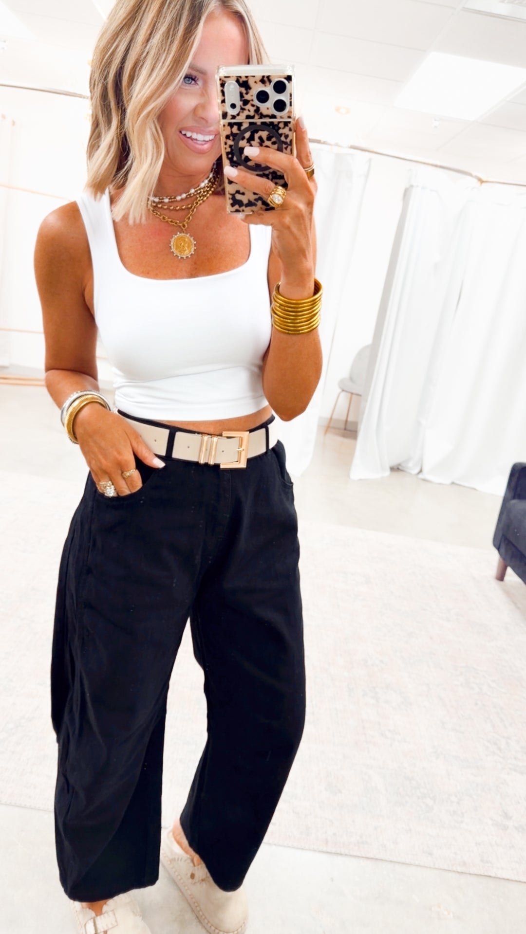 The Dash Barrel Pants-Black