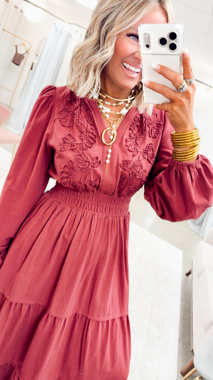 The Maison Bloom Maxi-Burgundy