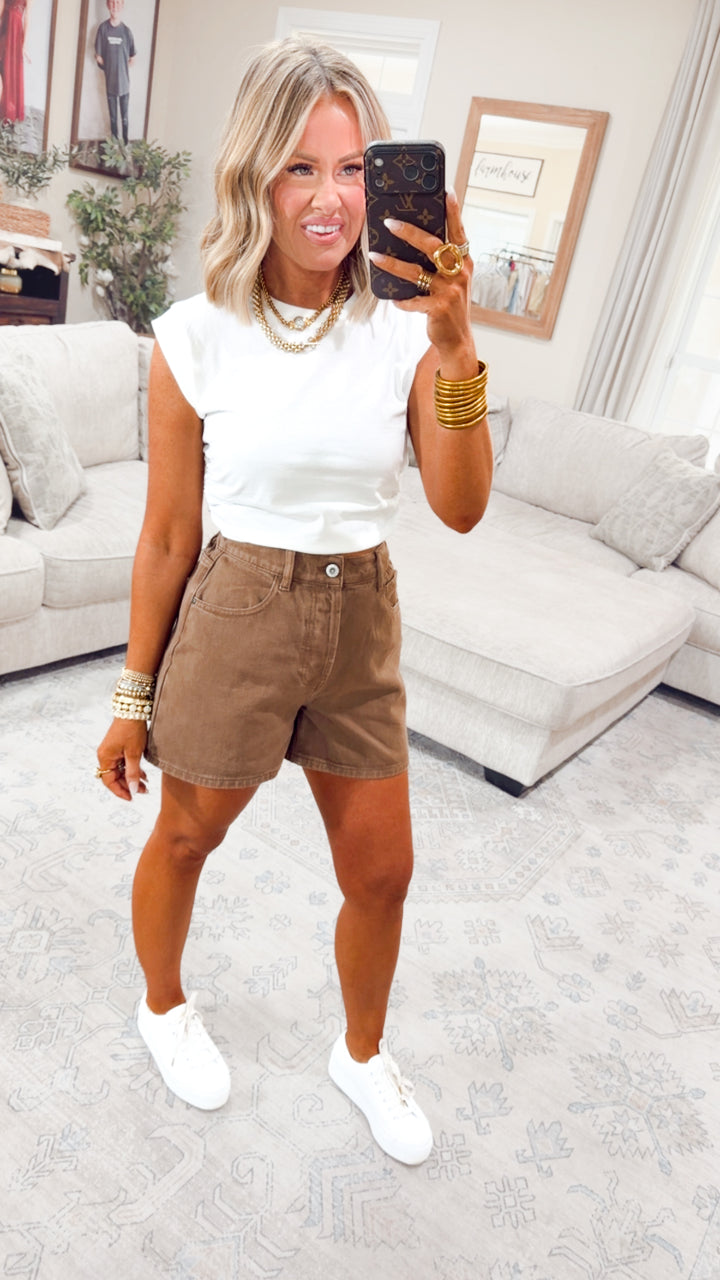 The Shorebreak Denim Shorts-Chocolate