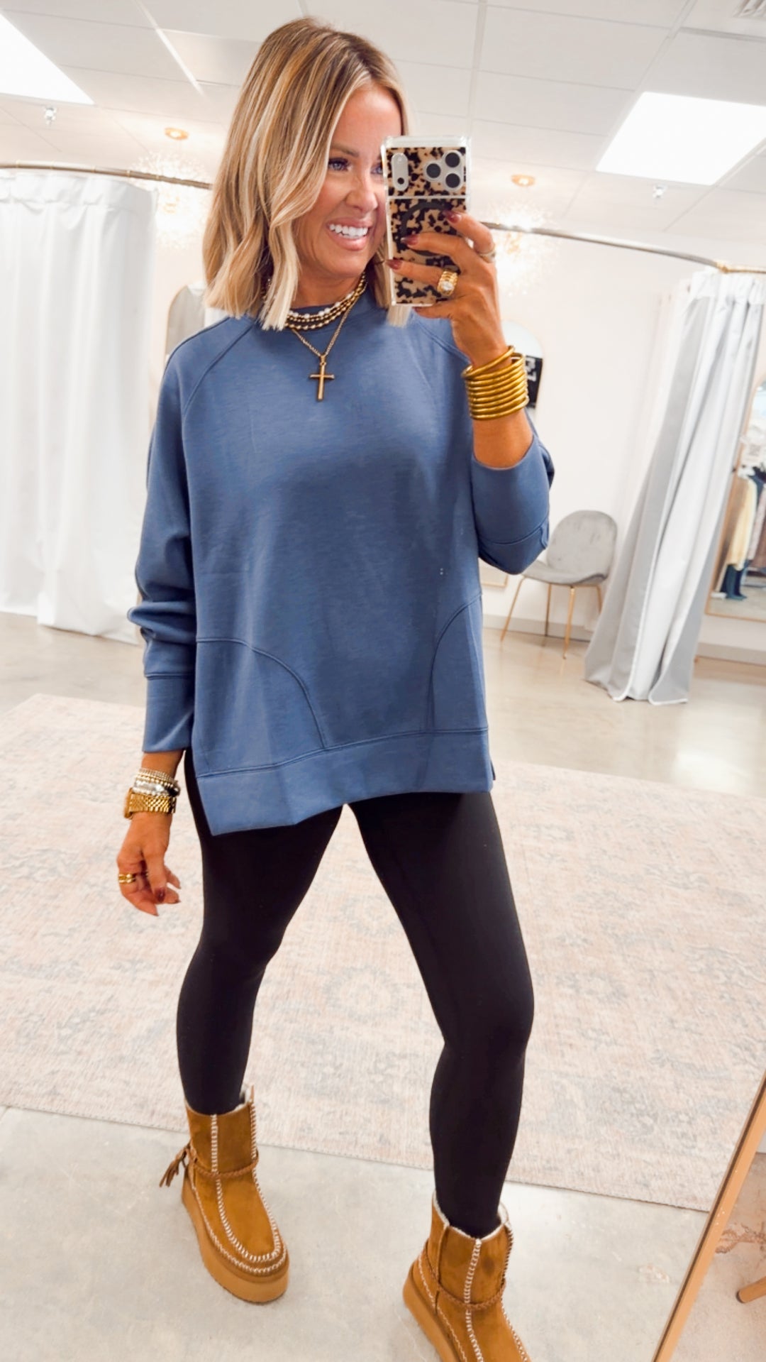 The Split Edge Pullover-Blue Indigo