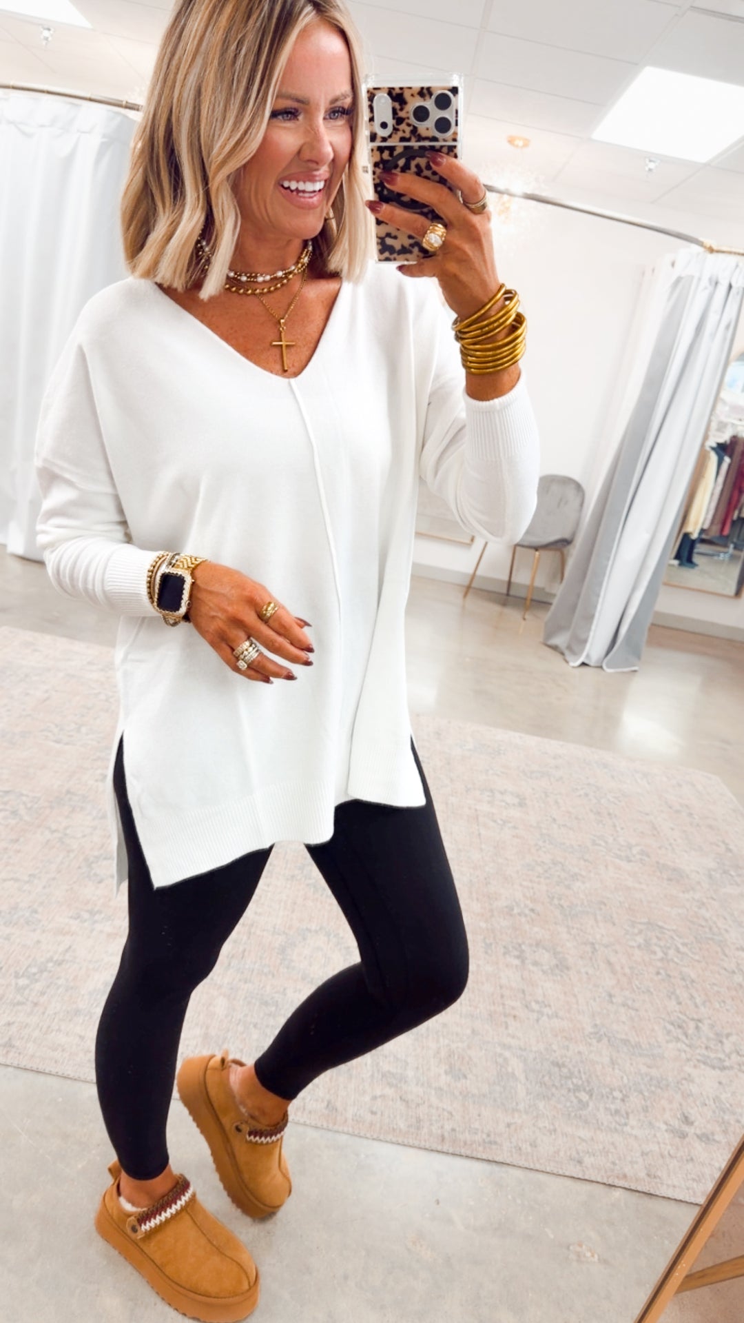 The Laramie Hi-Low Sweater-Ivory