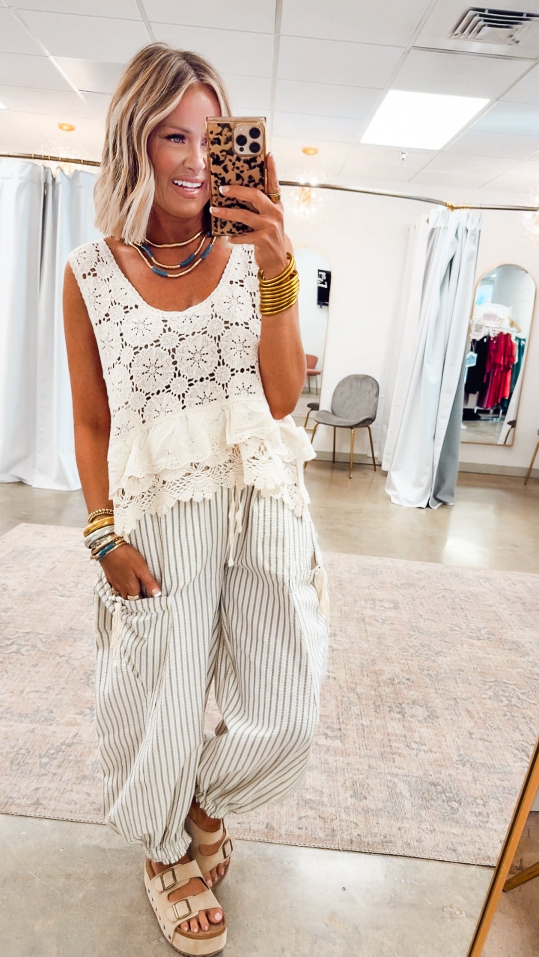 Mystic Crochet Tank Top-Natural