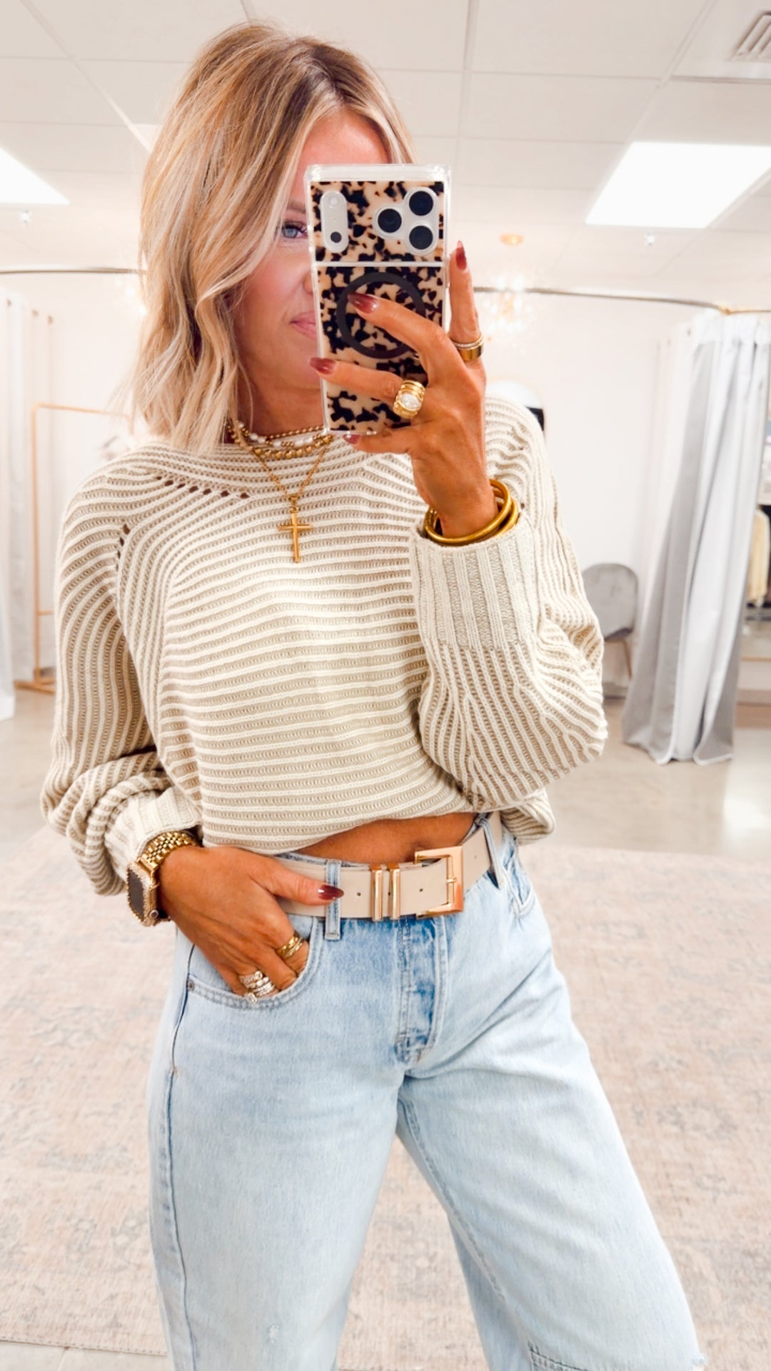 Tessa Ribbed Sweater-Cream